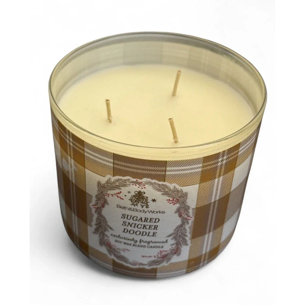 Bath & Body Works Sugared Snicker Doodle 3 Wick Candle 14.5 oz New